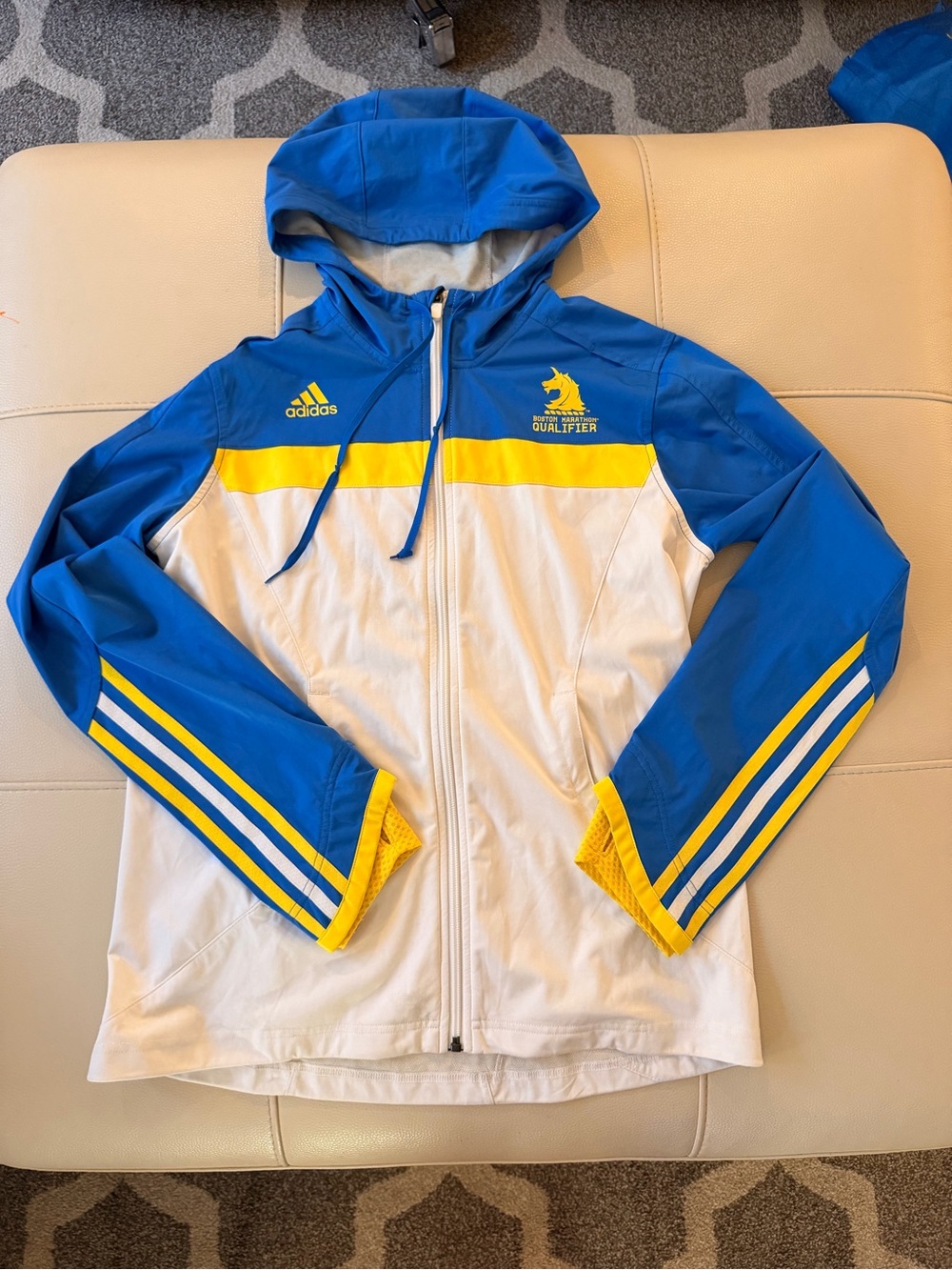 Rare QUALIFIER BOSTON MARATHON 10’ Adidas Running (M) Climalite Jacket hooded